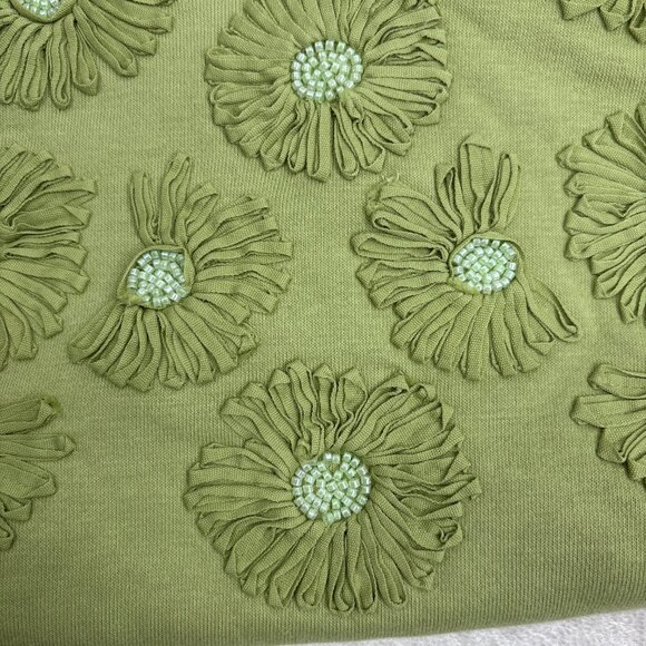 Indigo Thread Co. Women's Floral Beaded Sweatshirt Size XL Green NWOT - Picture 3 of 8